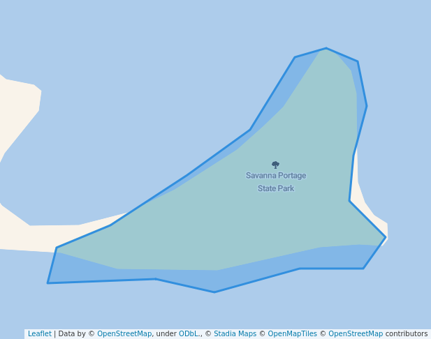 walking in Savanna Portage State Park map in McGregor