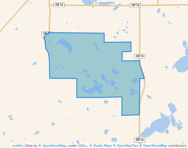 walking in Glacial Lakes State Park map in Starbuck