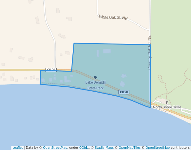 walking in Lake Bemidji State Park map in Bemidji