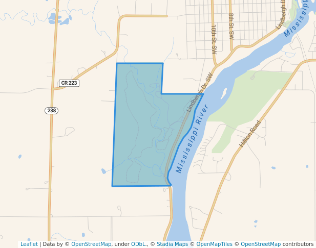 walking in Charles A. Lindbergh State Park map in Little Falls
