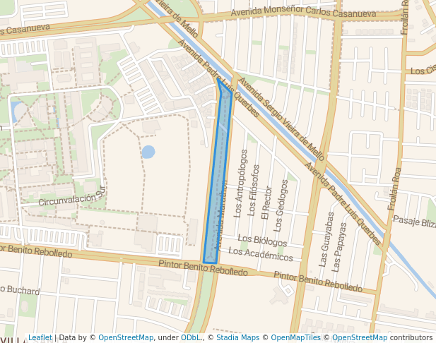 walking in Parque Campus map in Macul