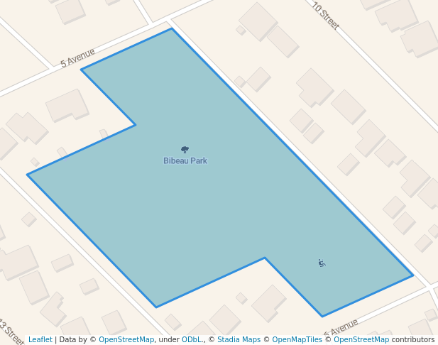 walking in Bibeau Park map in Cold Lake