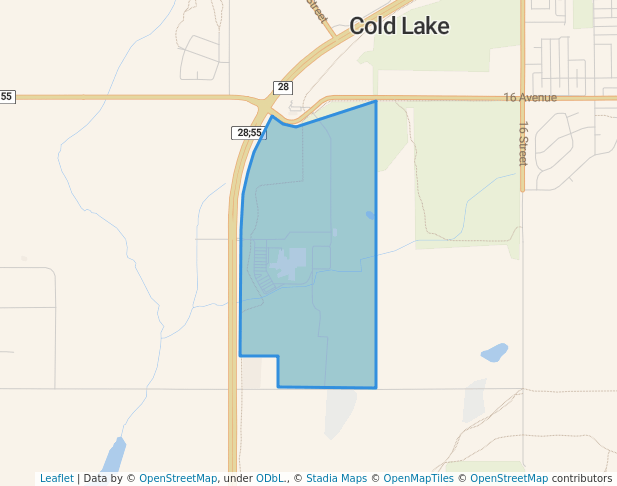 walking in Imperial Park map in Cold Lake