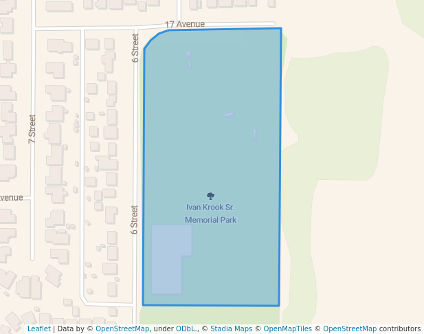 walking in Ivan Krook Sr. Memorial Park map in Cold Lake