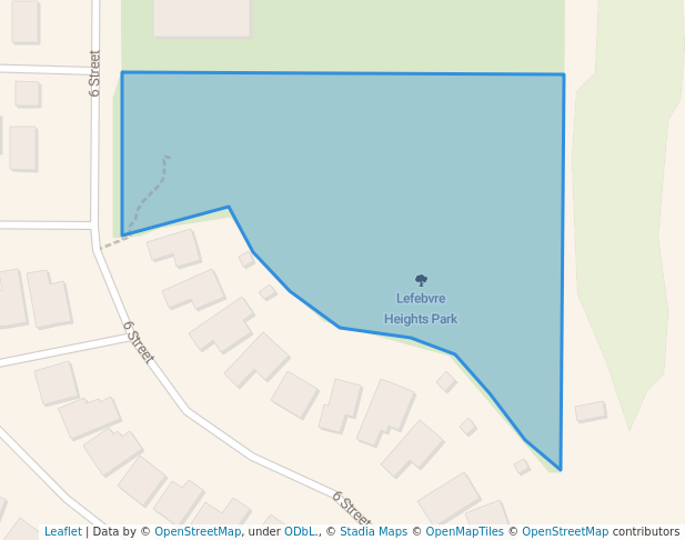 walking in Lefebvre Heights Park map in Cold Lake