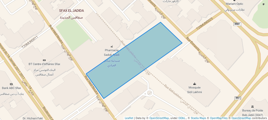 walking in Jardin map in Sfax