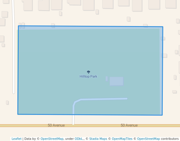 walking in Hilltop Park map in Cold Lake