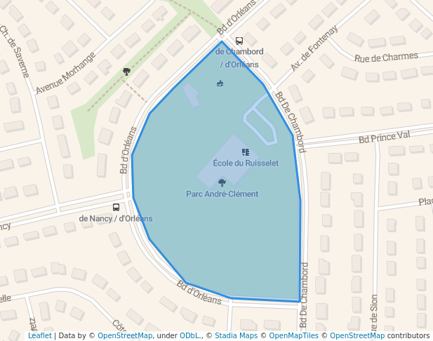 walking in Parc André-Clément map in Lorraine