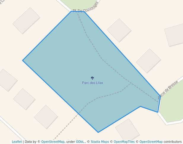 walking in Parc des Lilas map in Lorraine