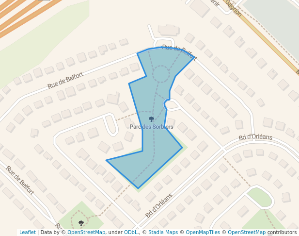 walking in Parc des Sorbiers map in Lorraine