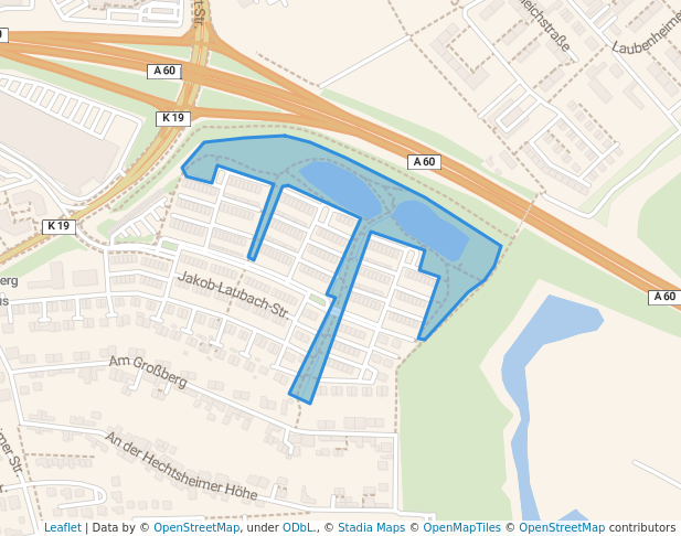 walking in Großbergpark map in Mainz