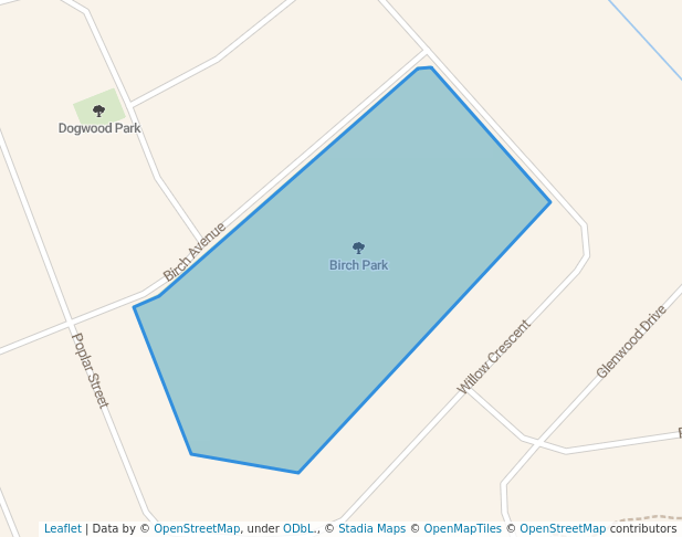 walking in Birch Park map in Cold Lake