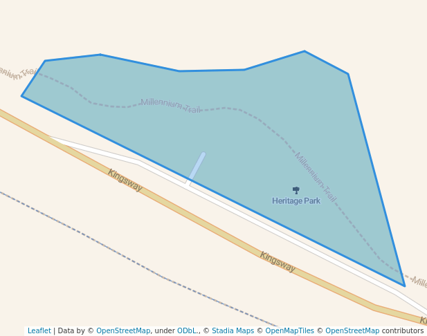 walking in Heritage Park map in Cold Lake