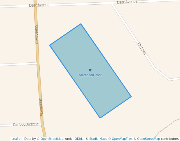 walking in Martineau Park map in Ardmore