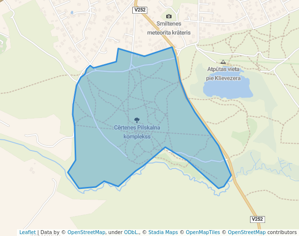 Cērtenes Pilskalna komplekss in Smiltene | Map and Routes