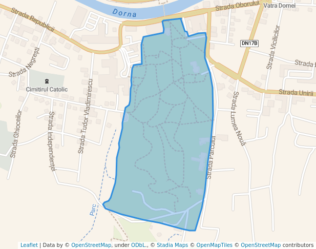 walking in Parcul Municipal map in Vatra Dornei