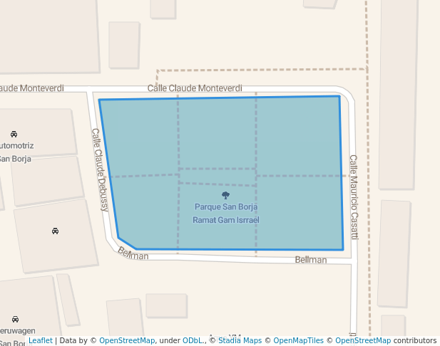 walking in Parque San Borja Ramat Gam Isrrael map in San Borja