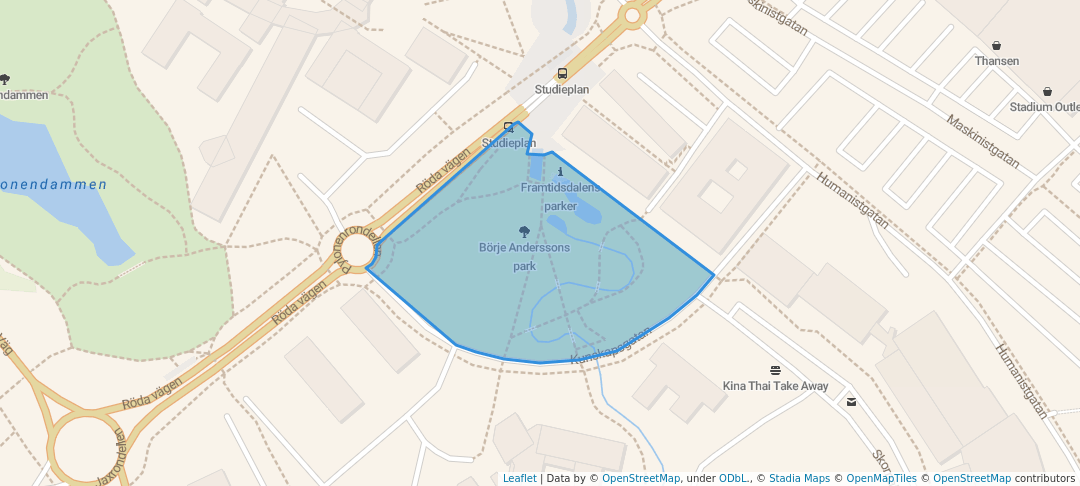 walking in Börje Anderssons park map in Borlänge