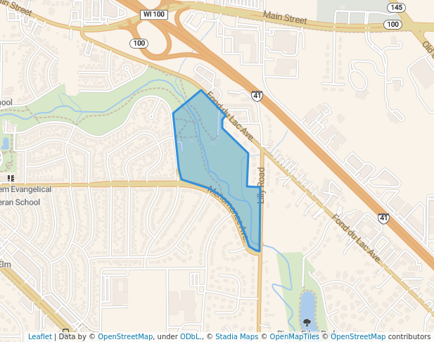 walking in Rotary Park map in Menomonee Falls