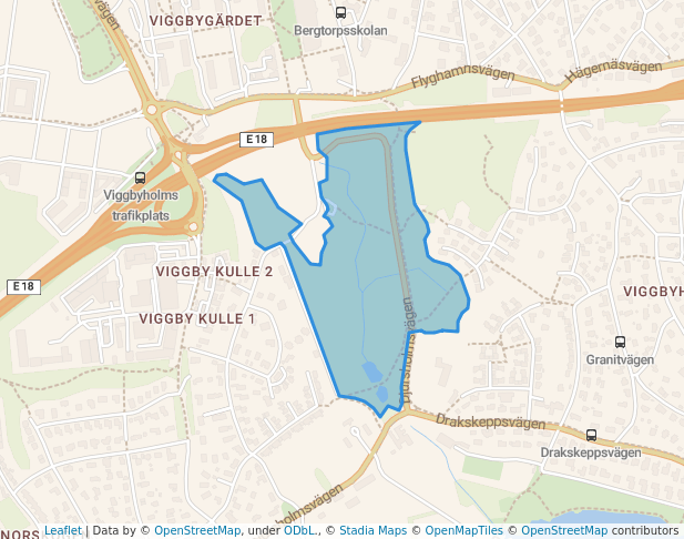 walking in Hultinparken map in Täby