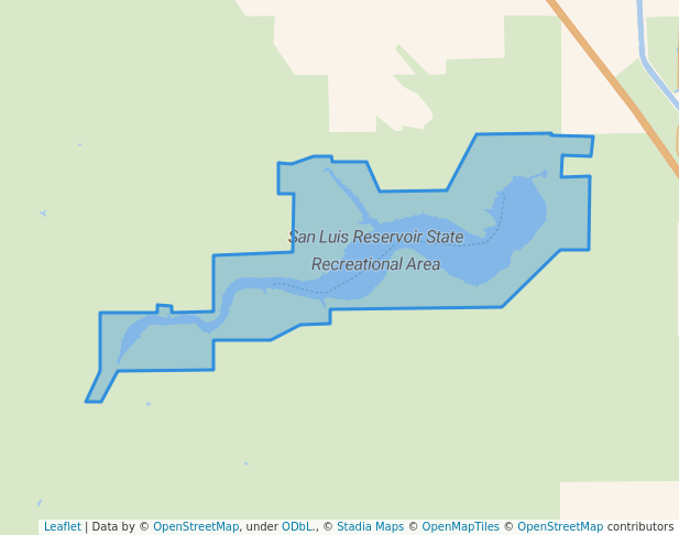 walking in San Luis Reservoir State Recreational Area map in Los Banos