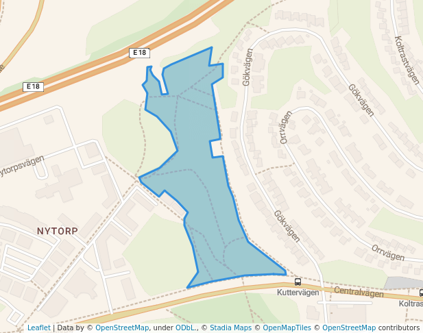 walking in Centralparken map in Täby