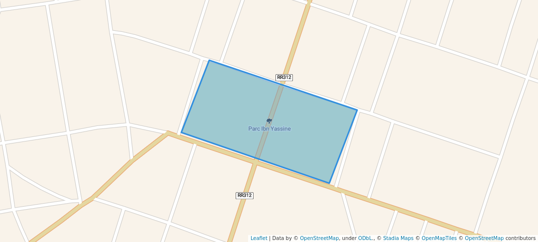 walking in Parc Ibn Yassine map in Khouribga