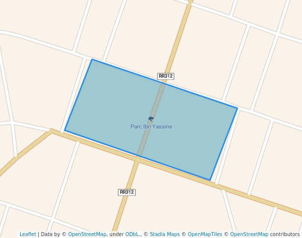 walking in Parc Ibn Yassine map in Khouribga