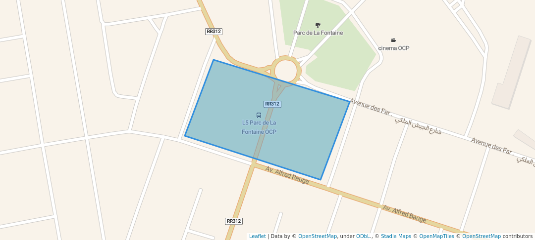 walking in Parc de La Fontaine map in Khouribga