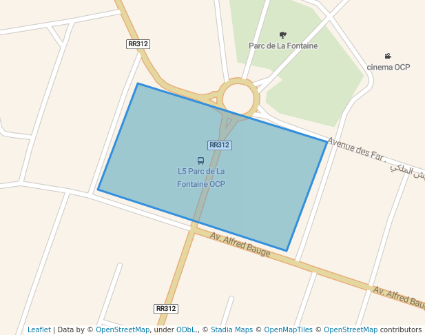 walking in Parc de La Fontaine map in Khouribga