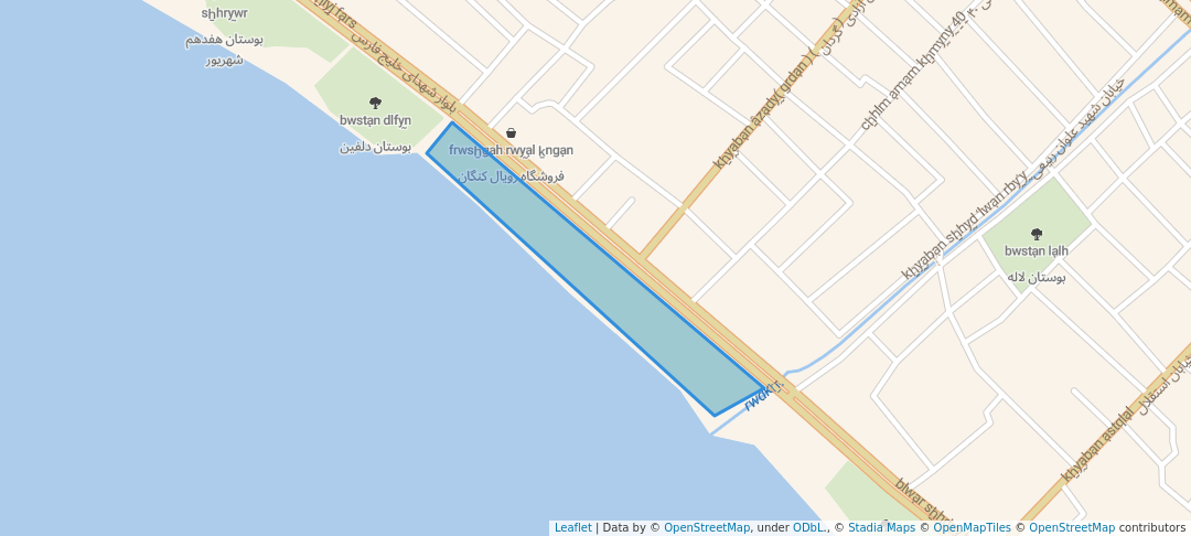 walking in بوستان ناخدا map in Bandar Kangan