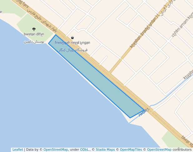 walking in بوستان ناخدا map in Bandar Kangan