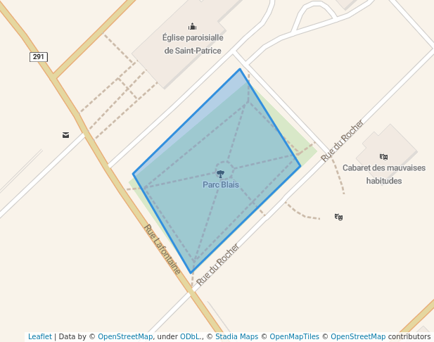 walking in Parc Blais map in Rivière-du-Loup