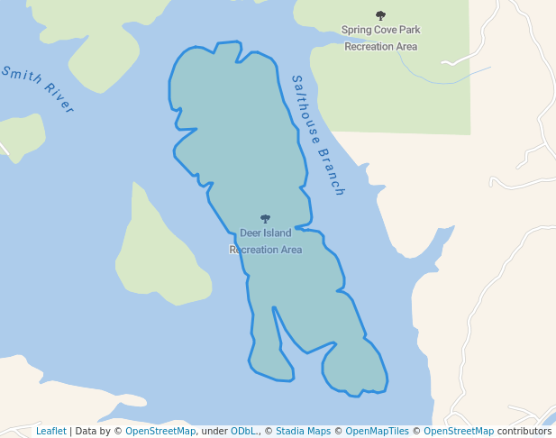 walking in Deer Island Recreation Area map in Henry