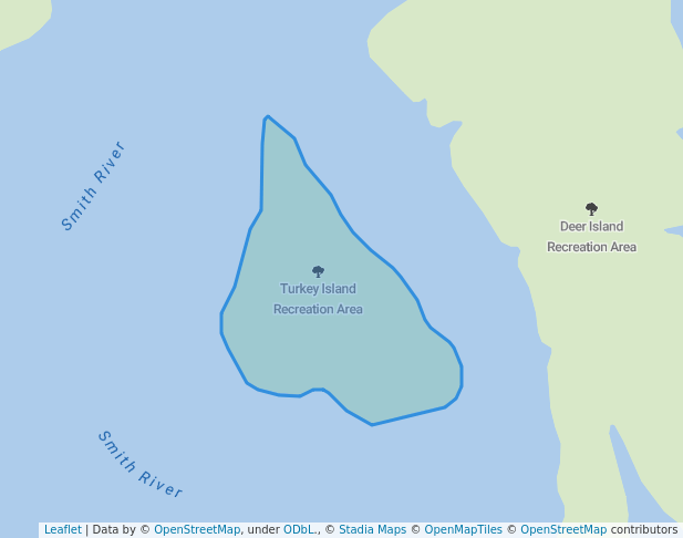 walking in Turkey Island Recreation Area map in Bassett