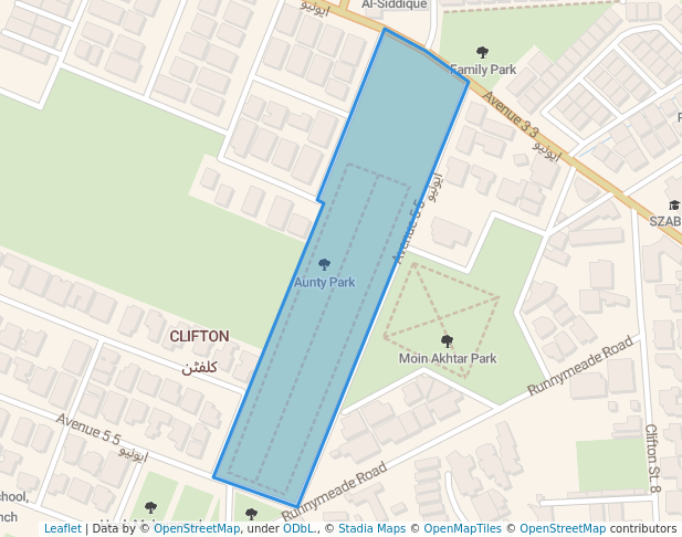 walking in Aunty Park map in Karachi