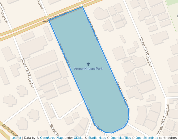 walking in Ameer Khusro Park map in Karachi