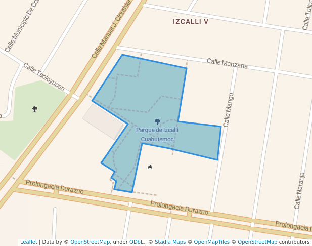 Parque de Izcalli Cuahutemoc in Metepec | Map and Routes