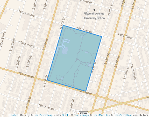 walking in West Side Park map in Newark