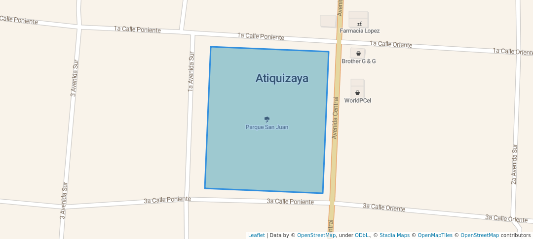 walking in Parque San Juan map in Atiquizaya