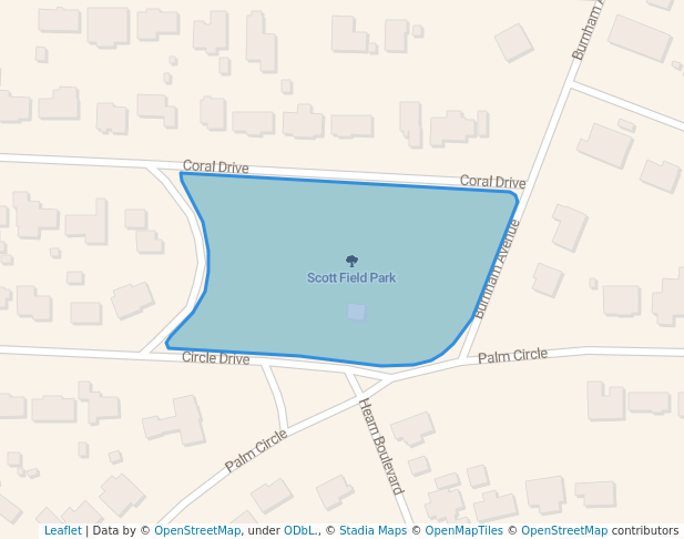 walking in Scott Field Park map in Panama City Beach