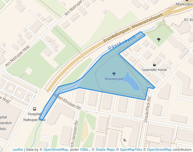 walking in Wasserpark map in Osnabrück