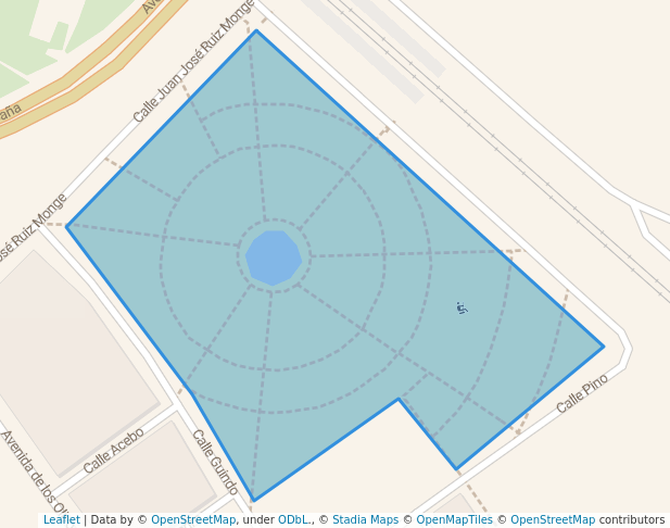 walking in Parque Francisco Caro Rivero map in Dos Hermanas