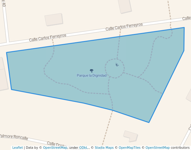 walking in Parque la Dignidad map in San Isidro