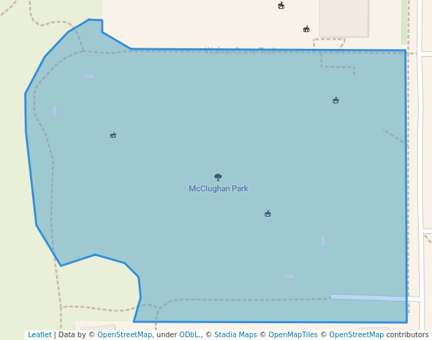 walking in McClughan Park map in Langley
