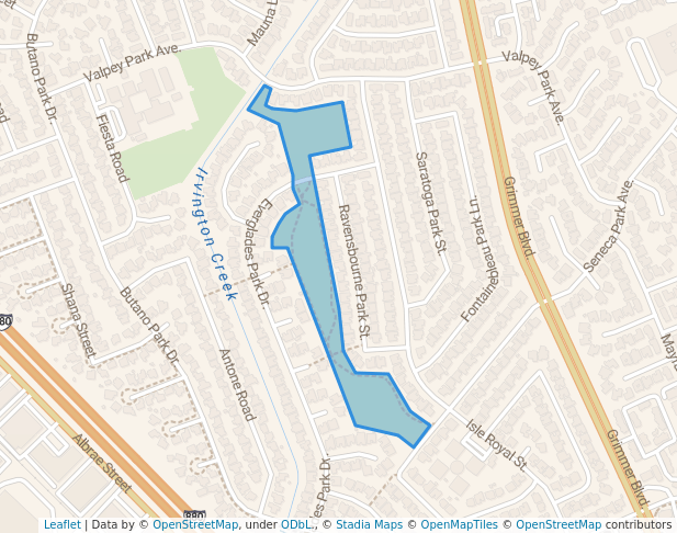 walking in Rix Park map in Fremont