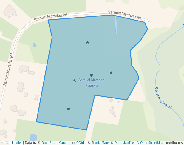 walking in Samuel Marsden Reserve map in Orchard Hills