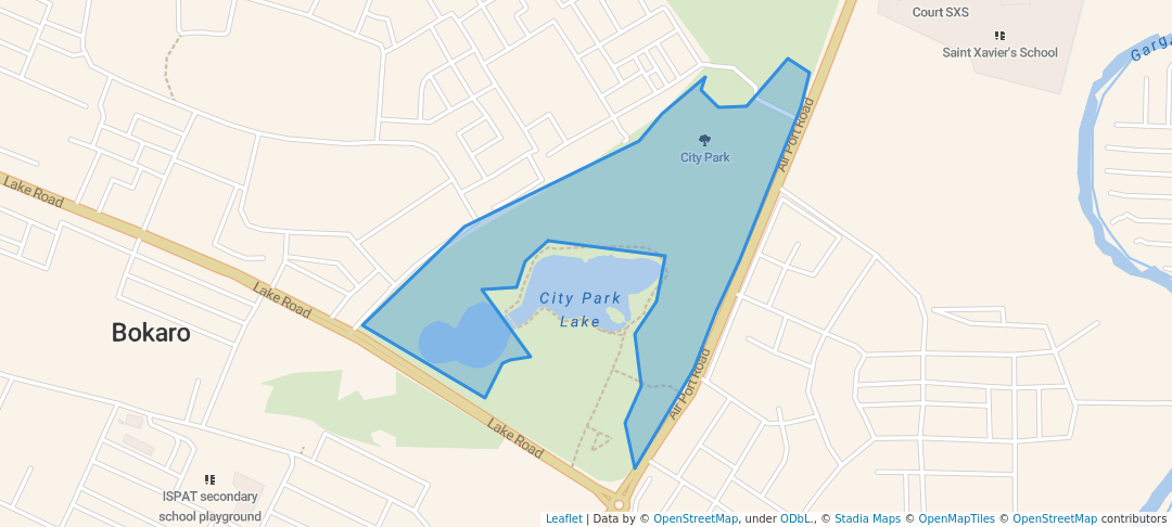 walking in City Park map in Bokaro Steel City