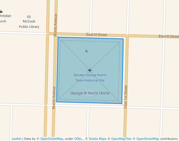 walking in Norris Park map in McCook