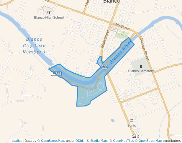 walking in Blanco State Park map in Blanco